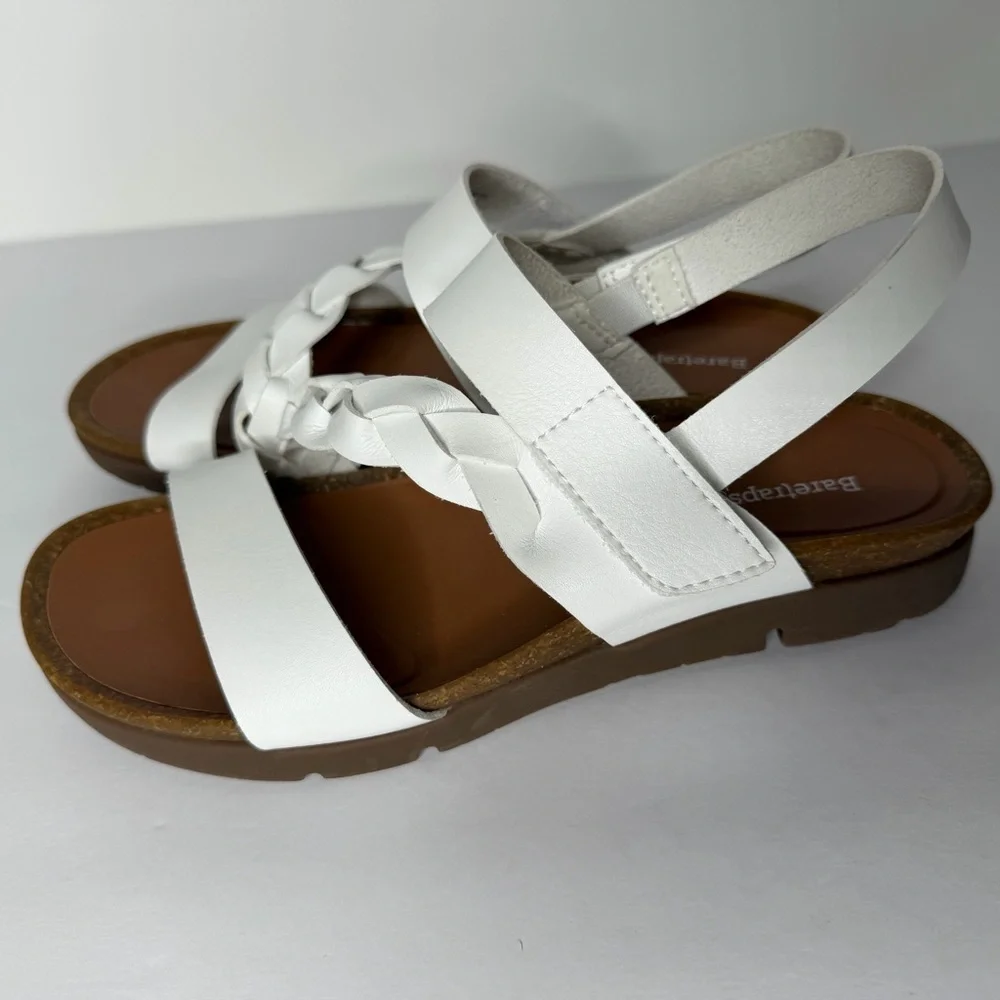 Baretraps Woven Strappy Ankle Strap Comfort Sandals Shoes Beach White Size 6.5M